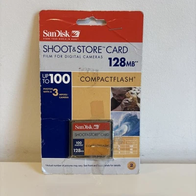 📸 Sandisk Shoot & Store CompactFlash Card 128MB – Open Box 2003 💾 - Image 1 of 4