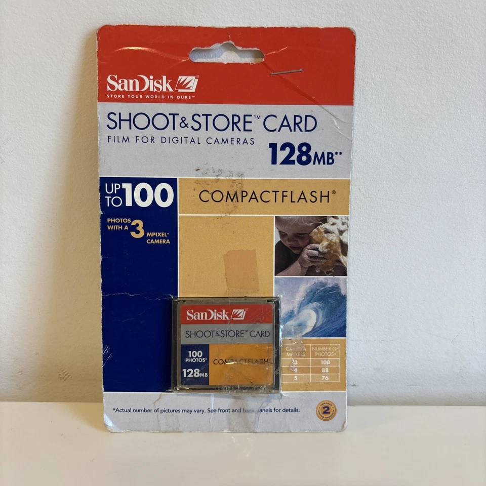 📸 Sandisk Shoot & Store CompactFlash Card 128MB – Open Box 2003 💾 - Image 1 of 4
