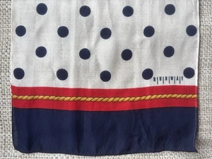 Runway Silk Scarf Nautical Polka Dot Vintage - Picture 1 of 3