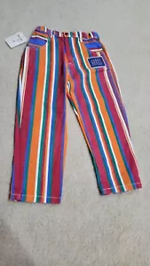 VTG Baby Guess 90s Striped AOP Jeans Size 6Y Toddler Denim Pants Made in USA EUC - Picture 1 of 5