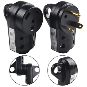 Enchufe de receptáculo eléctrico de repuesto de extremo de cable de alimentación macho y hembra RV 30 AMP, 125 V - Imagen 1 de 44