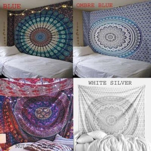 4 Pcs set Multi tapestry Wall Hanging Mandala tapestries Indian Cotton Bedspread - Picture 1 of 2