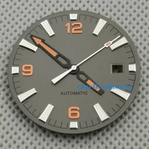 31mm Gray Watch Dial Black Orange Hands Fit Miyota 8215 821A DG2813 Movement - Picture 1 of 3