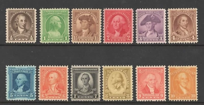 1932 US SC 704-15 Washington Bicentennial Complete Set of 12  F/VF or better - Image 1 of 2