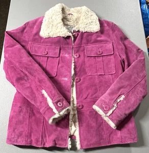 Wilsons Leather Maxima Jacket Womens Lg Barbie Pink Motorcycle Cafe Racer Coat - Picture 1 of 12