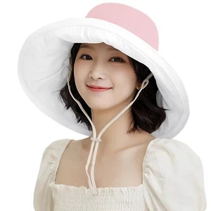 Wide Brim Women Sun Hat Lady Summer Floppy Packable Bucket Hats Wired Edge UV... - Picture 1 of 8