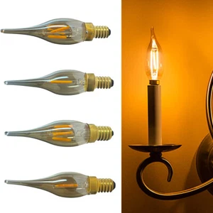 C22 Led Filament Bulb 2w Flame-tip Vintage Lampada Ac110v Ac220v 360/beam 2200k - Picture 1 of 13