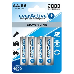 Baterías recargables 4x EverActive AA 1900 mAh 1,2V versátiles R6 - Imagen 1 de 2
