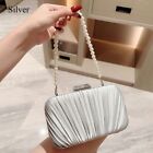 Pearl Chain Evening Bag Silk Handbags Elegant Banquet Clutch  Women Female