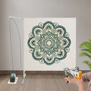 Aluminum Alloy Rug Tufting Frame Silver Freestanding Tufting Frame w/ Yarn Tray - Picture 1 of 20