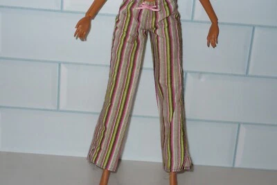 Ropa Muñeca Barbie Mattel ~ Fashionistas ~ Rosa Marrón Verde Pijama PANTALONES Foto 1 de 4