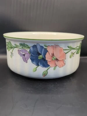 Villeroy & Boch ROUND CASSEROLE Souffle Vilbofour Amapola  Poppies VTG Germany  - Image 1 of 4