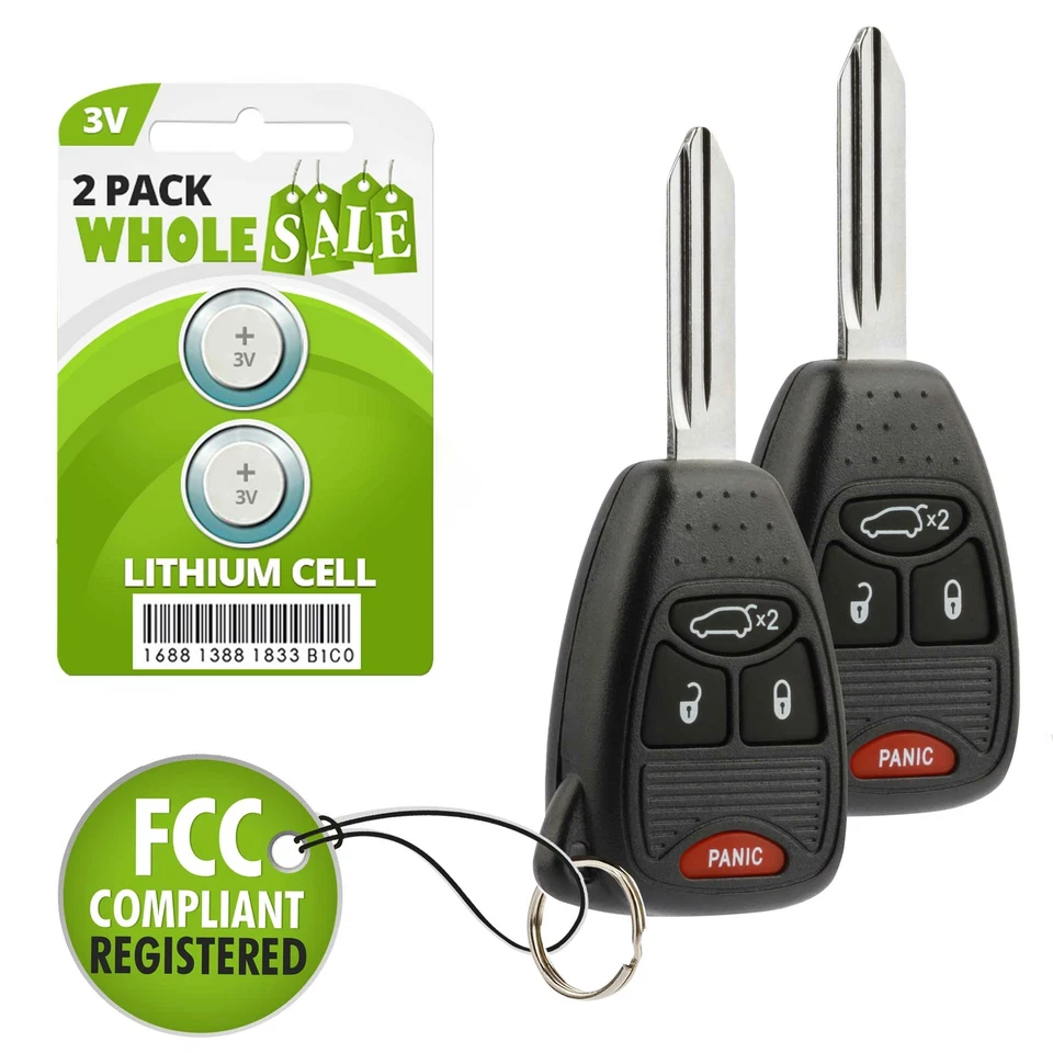 2 For 2008 2009 2010 2011 2012 2013 - Jeep Liberty Dodge Avenger Remote Key Fob Foto 1 de 1