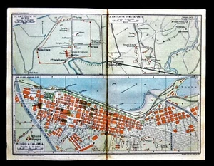 1909 Mappa Geografica.ROMA a NAPOLI Mappa.REGGIO CALABRIA E ANTICHITA METAPONTO - Bild 1 von 1