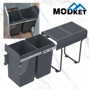 9 Gallon Pull Out Double Trash Cans Kitchen Cabinet Organizer Pullout In-Cabinet - Picture 1 of 6