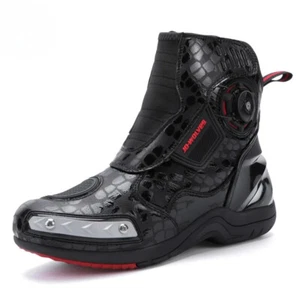 Motorcycle Riding Ankle Boots Men Microfiber Leather Motorcycle Protection Shoes - Picture 1 of 27