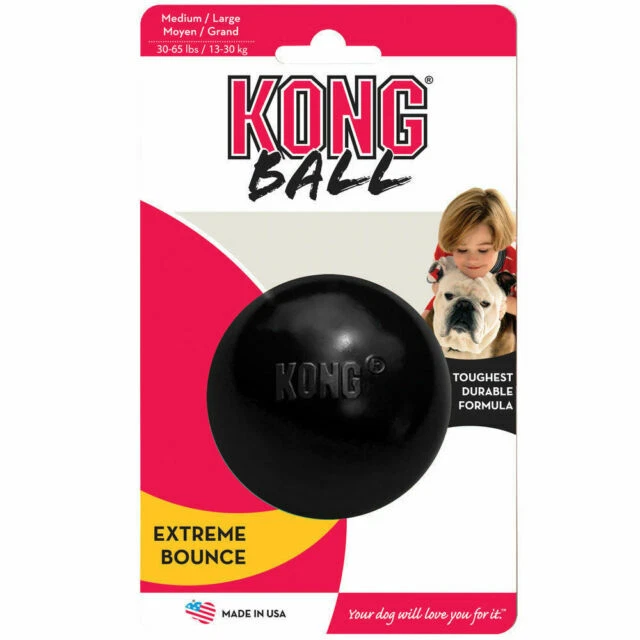KONG Ub2 Rubber Extreme Ball Dog Toy Black Small