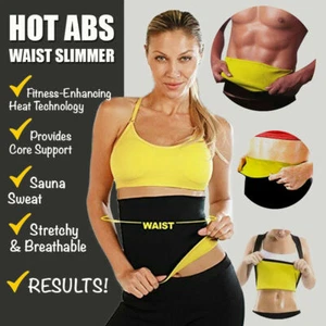 Sweat Belt Waist Trainer Girdle Shaper Workout Trimmer Gym Weight Loss Band - Picture 1 of 12