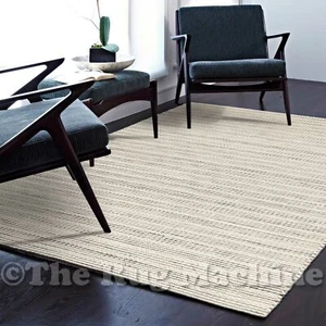 MALMO CREAM GREY HANDKNOTTED NATURAL FELTED WOOL MODERN FLOOR RUG 155x225cm *NEW - Picture 1 of 6