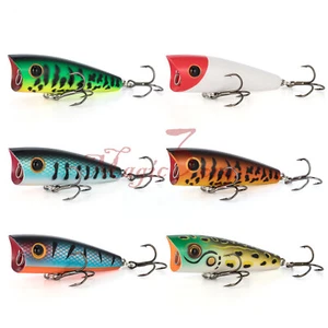 3 Stück Topwater Popper Barsch Angelköder Drillinge Haken Kit Barsch Zander Welse - Bild 1 von 13