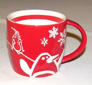 Starbucks 2007 Holiday Red White Penguin Snowflakes Christmas Tree Mug - Picture 1 of 3
