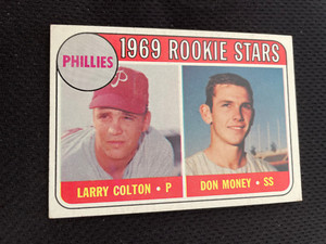 1969 PHILADELPHIA PHILLIES ROOKIES DON MONEY & LARRY COLTON TOPPS BASEBALL CARD