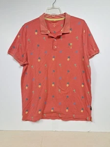 Margaritaville Men's Size XL Orange Polo Golf Shirt Pineapples Palm Trees Sharks - Picture 1 of 6