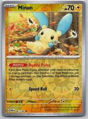 Minun - 061/182 Reverse Holo SV04: Paradox Rift NM - Image 1 of 2