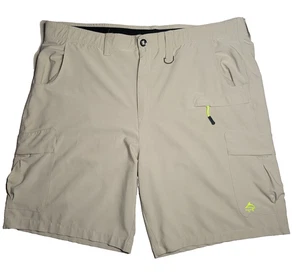 Loco Skailz Fishing Shorts Mens Size 44 Cargo Performance Hybrid Khaki 9.5" Flaw - Picture 1 of 13