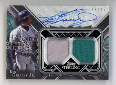 Ken Griffey Jr 2022 Topps Sterling Autograph Jersey Card #SSAR-KGR 09/15 - Image 1 of 2