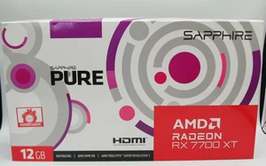 SAPPHIRE PURE Radeon RX 7700 XT 12GB GDDR6 PCIe 4.0 Video Graphics Card - Picture 1 of 3