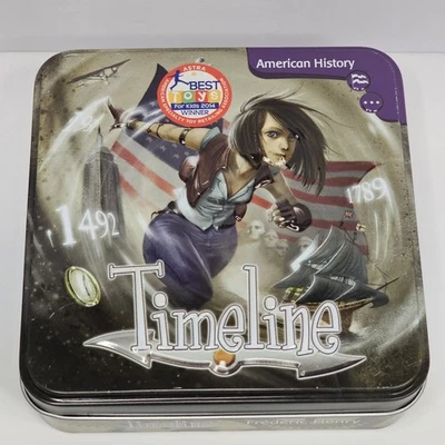 Timeline American History Card Game Tin Fredric Henry Asmodee Complete 2014 - Image 1 of 4