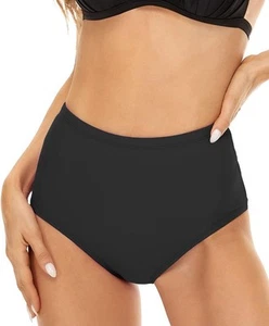 Slimming Artifact High Waisted Bikini Bottom Tummy Control Black, Size Large - Picture 1 of 2
