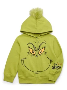 Dr. Seuss Boys Grinch Hoodie with Long Sleeves, Green, 4-5 - Picture 1 of 1