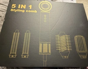 5 IN 1 Pro Air Wrap Blow Hair Styler Curler Straightener Hot Air Comb Brush NEW - Picture 1 of 5