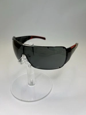 90s Occhiali da sole Prada SPS 53H 7OV-1A1 3N Sport Black Wrap Mask vintage - Imagen 1 de 4