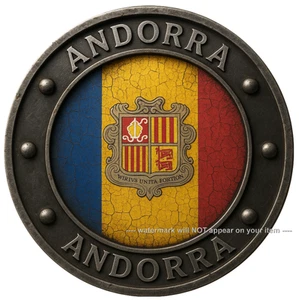 Pegatina Vinilo Decorativa Bandera País Andorra #S 008 - Dos Piezas - Imagen 1 de 1