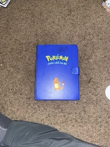 Vintage 1999 Pokémon Charmander Blue 4 Pocket 30 Page Trading Card Binder Rare - Picture 1 of 6