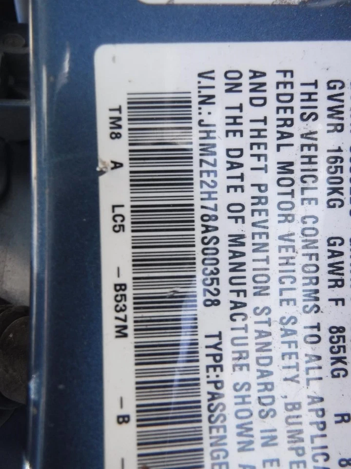 Used Fuel Injection Throttle Body fits: 2010 Honda Insight  Grade A Foto 1 de 4