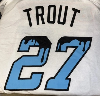 Mike Trout 27 Inland Empire 66ers Minor League Baseball Womens L Shirt Angels - Imagem 1 de 3