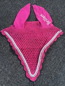 Brillare hot pink tie down fly veil with diamanté trim, size full - Picture 1 of 2