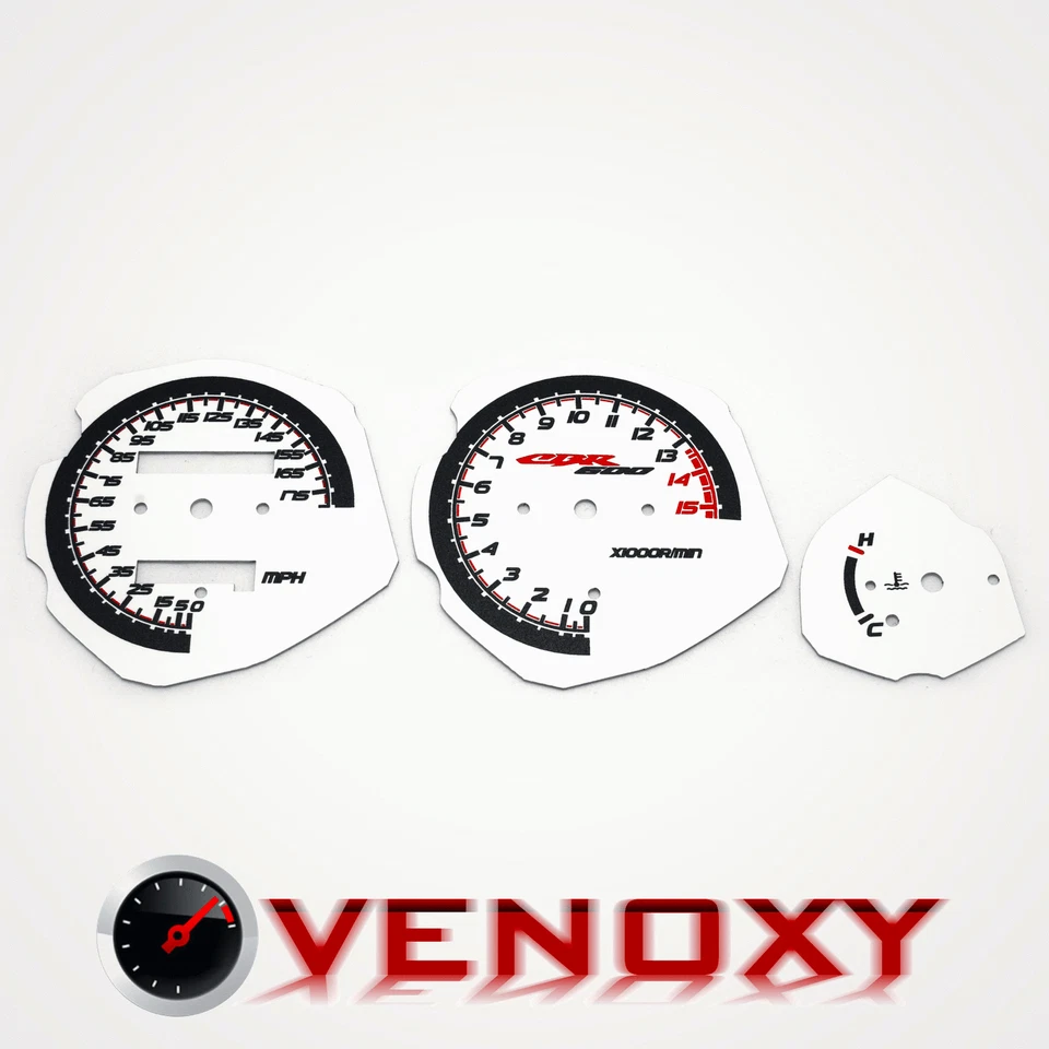 Cuadro de instrumentos de repuesto Honda CBR 600 F3 1995-1998 MPH caras de calibre blanco Foto 1 de 1