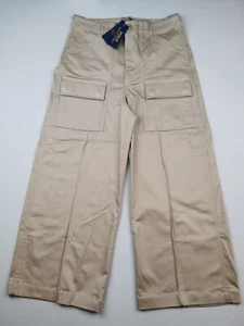 Polo By Ralph Lauren Womens US 6 UK 10 High Waist Flared Trousers (BNWT) Khaki - Picture 1 of 22