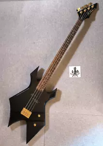 B.C. Rich Warlock Electric Bass Duncan Black One Pick Up Bolt On Gold Parts - Picture 1 of 24