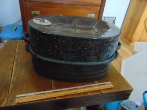 Antiguo asador de granito FISK negro con puntos blancos - 1911 - Imagen 1 de 7