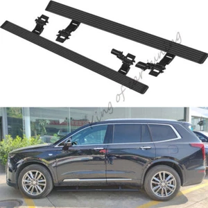 Black Deployable Electric Running Board Fits for Cadillac XT6 2019-2024 Nerf Bar - Picture 1 of 13