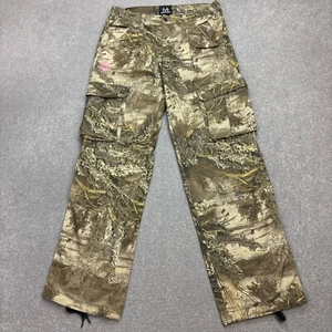 Realtree Trousers Womens Medium Brown Camo Carpenter Canvas Workwear Pants Lady - Picture 1 of 8
