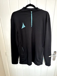 Avec Sport Mens Track Training 1/4 Top Black/Turquoise - Size Medium - Picture 1 of 3