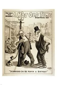 A HOT OLD TIME vintage print poster CITY STREET top hats RARE FUNNY 20x30 - Picture 1 of 1