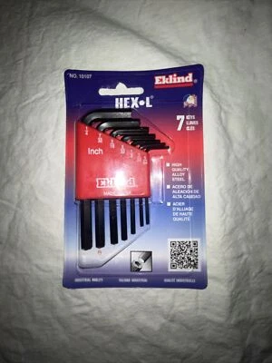 Eklind 10107 Standard SAE 7 piece Short Arm Hex L Key Allen Wrench Case Set - Image 1 of 3